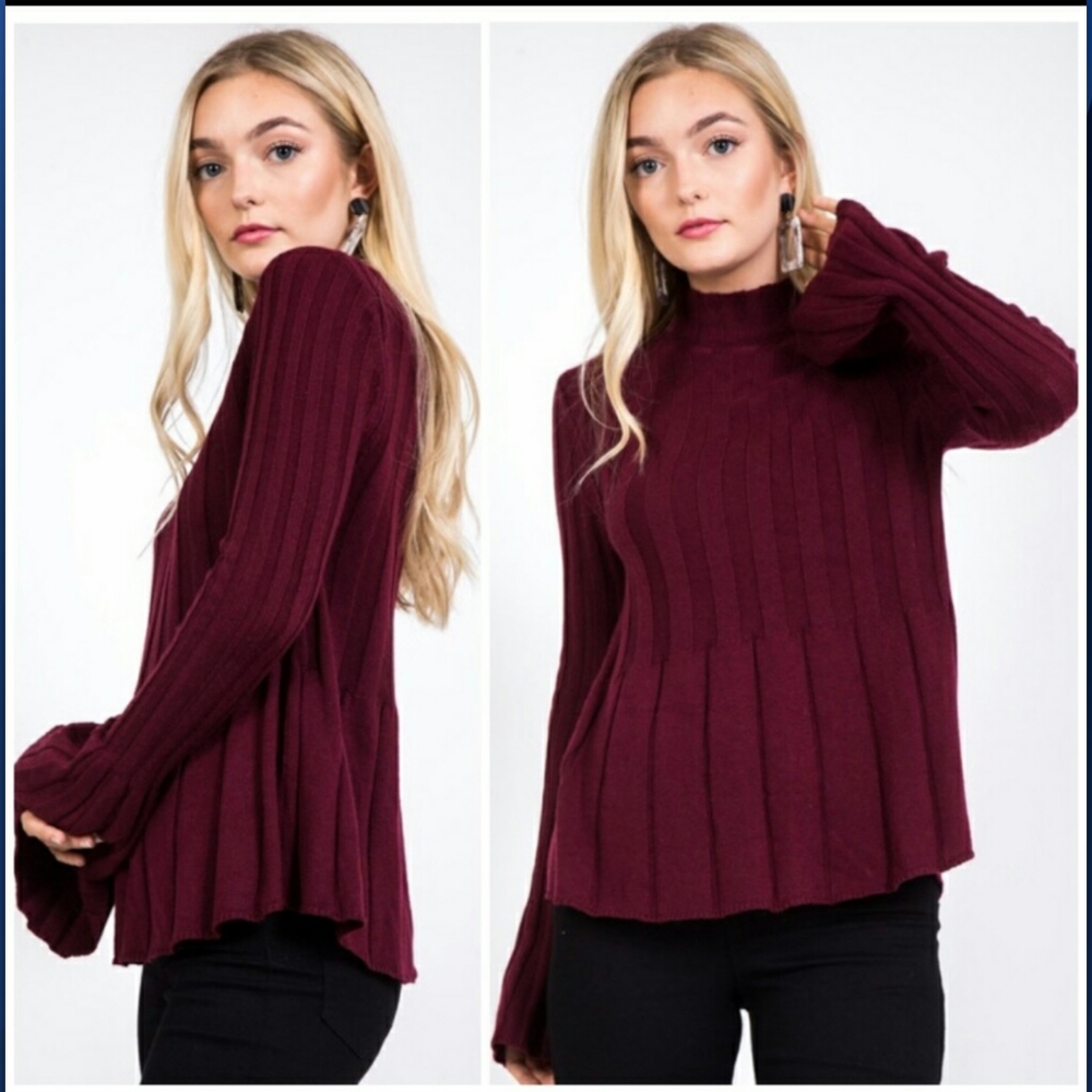 Love Riche wool blend sweater bell sleeves size Small